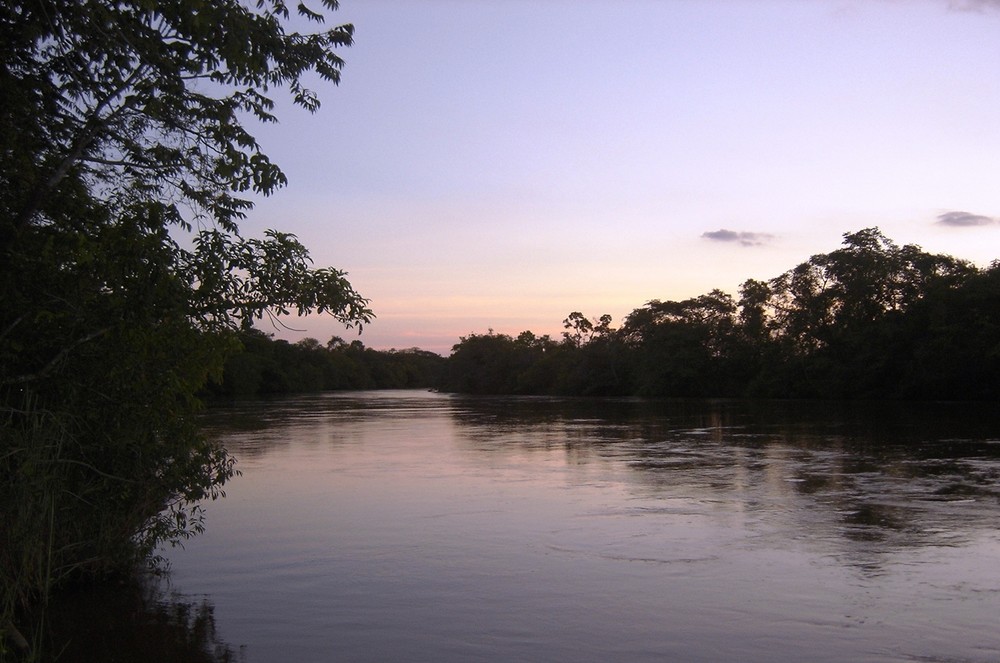 Sunset in the river