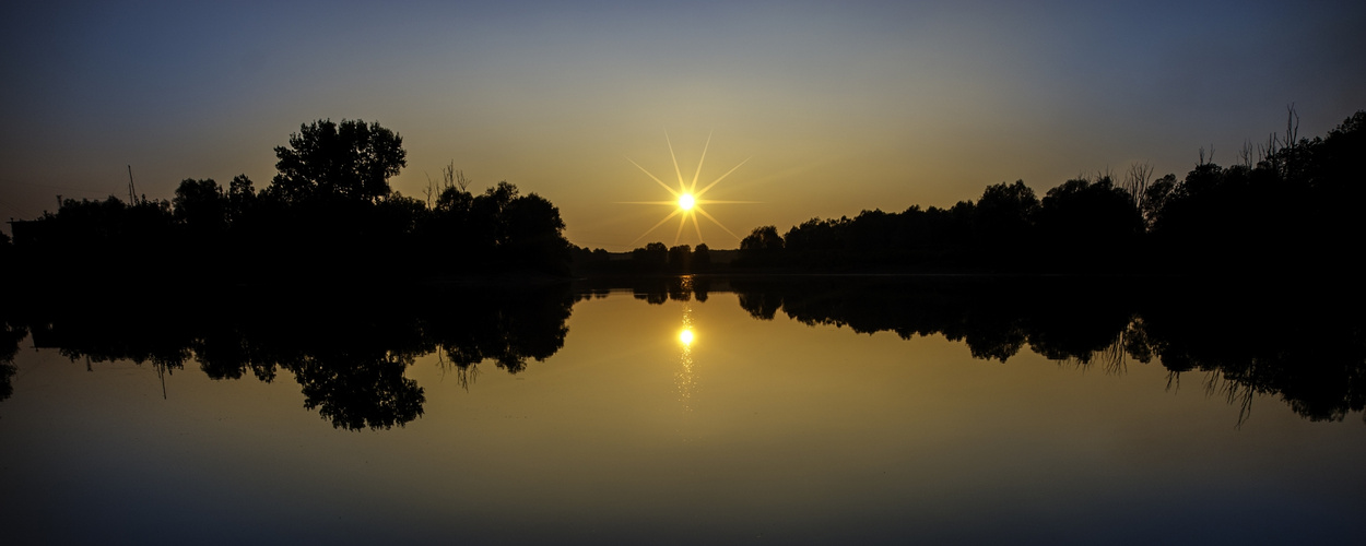 Sunset in the river