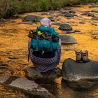 sunset in the river