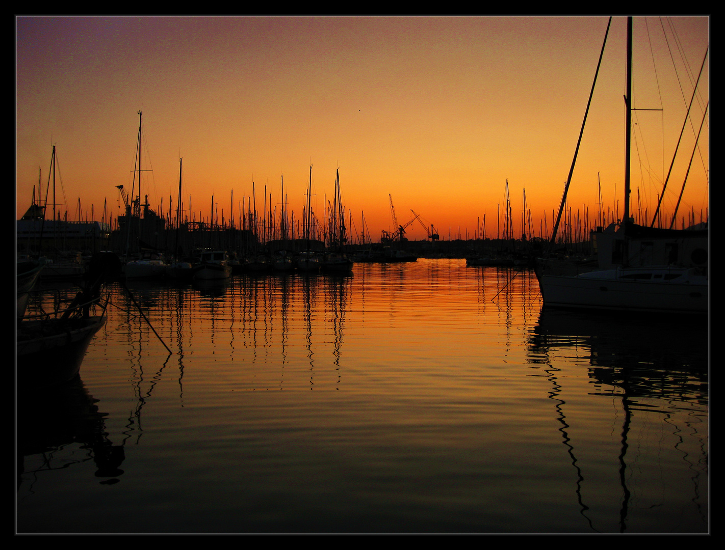 sunset in toulon, south france