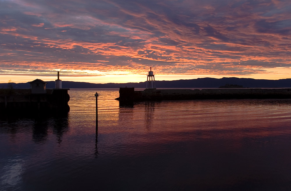 Sunset in Trondheim july 22.