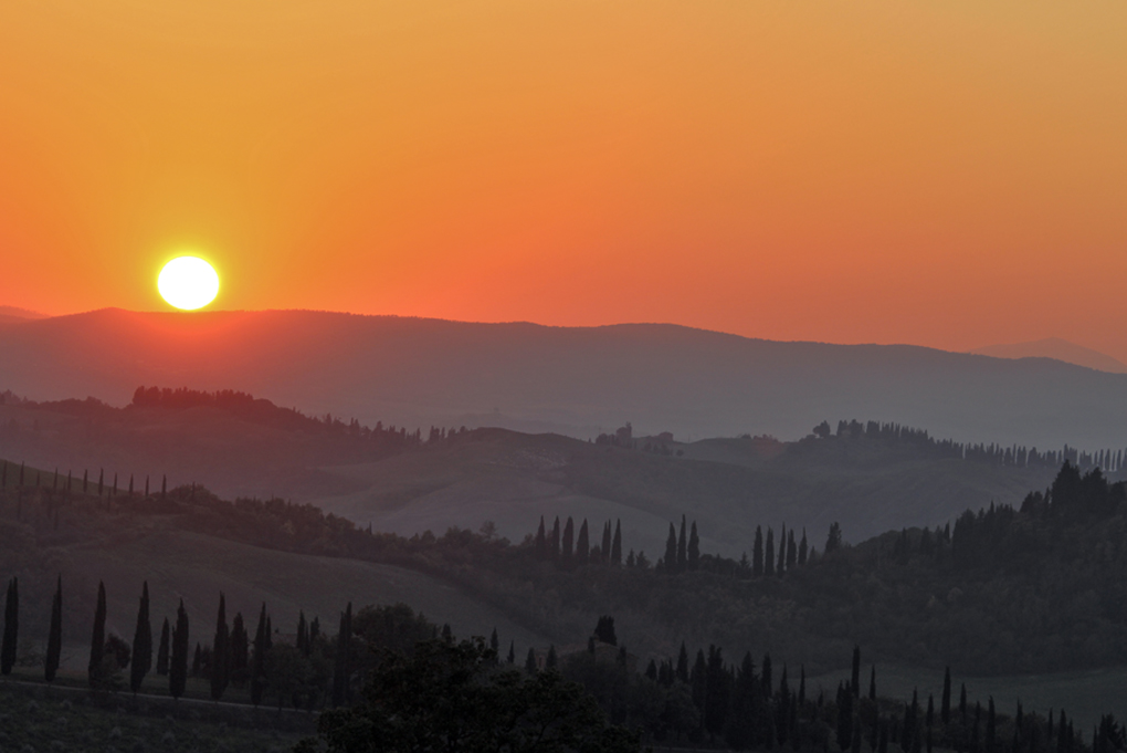 sunset in Tuscany