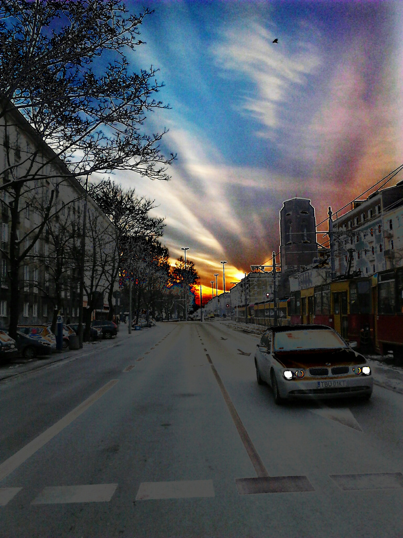 Sunset in Warsaw