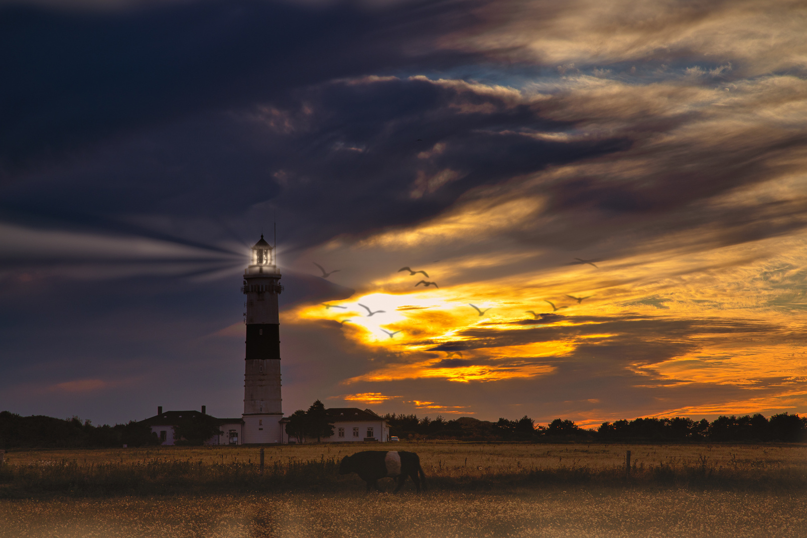 Sunset Kampen Leuchtturm