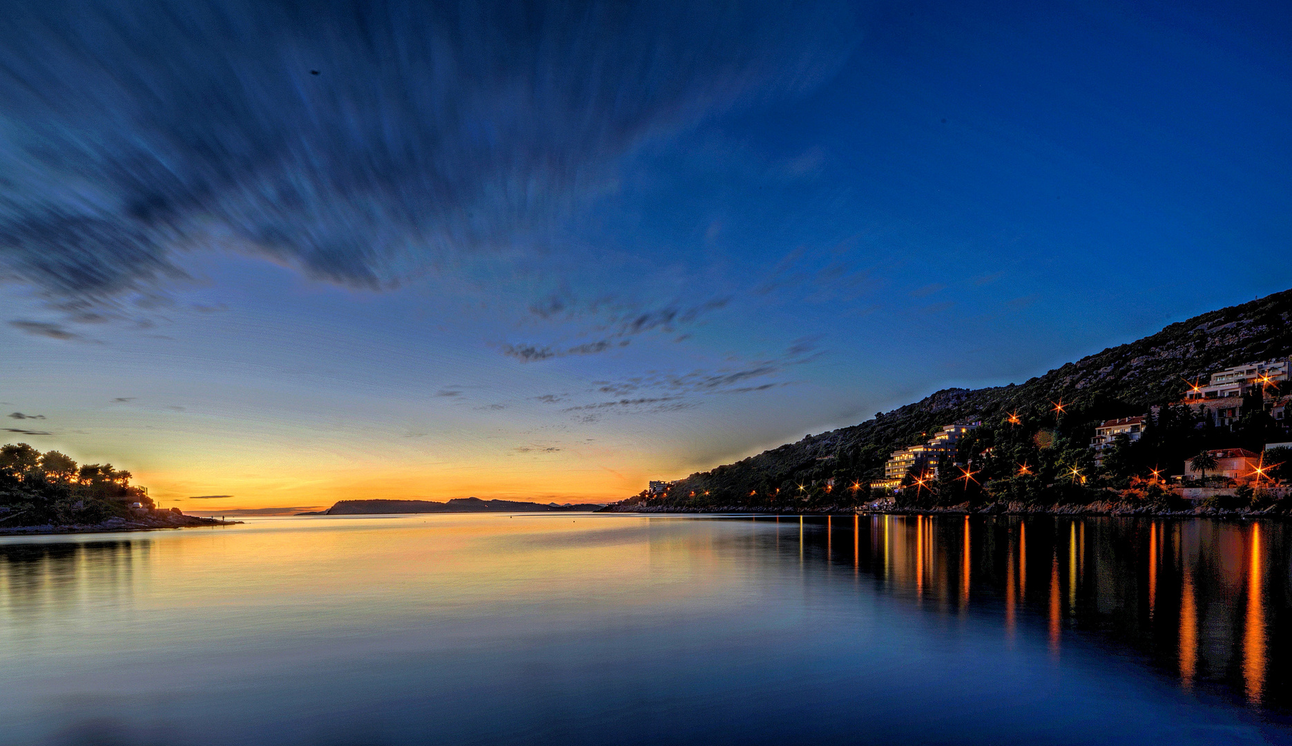 Sunset Lapad Beach in Dubrovnik, Kroatien