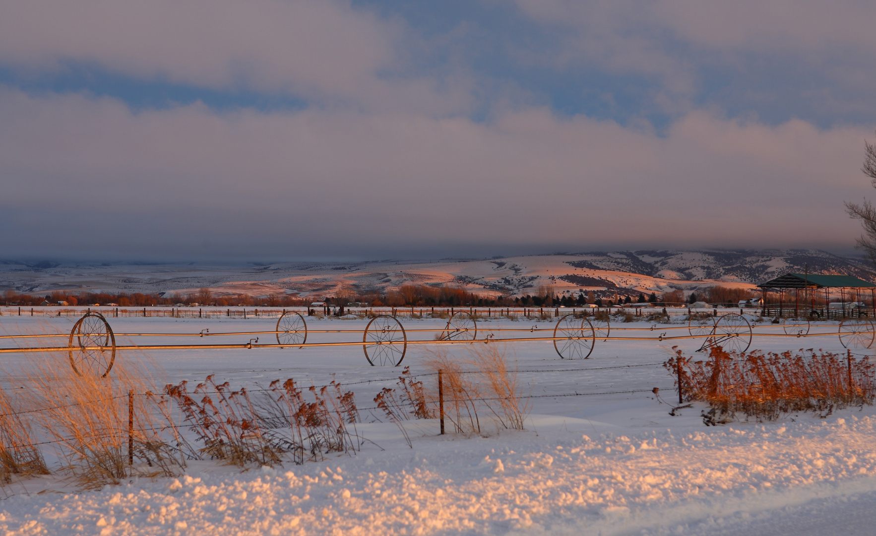 Sunset light in Idaho in January