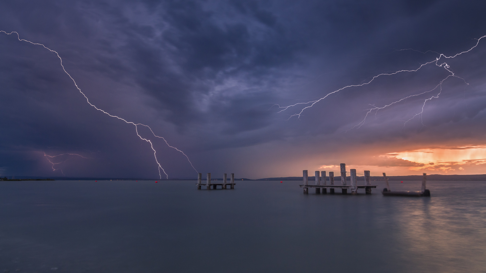 sunset lightning