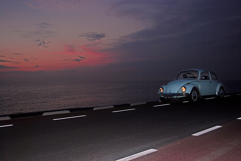 Sunset mit VW Käfer bei Westkapelle