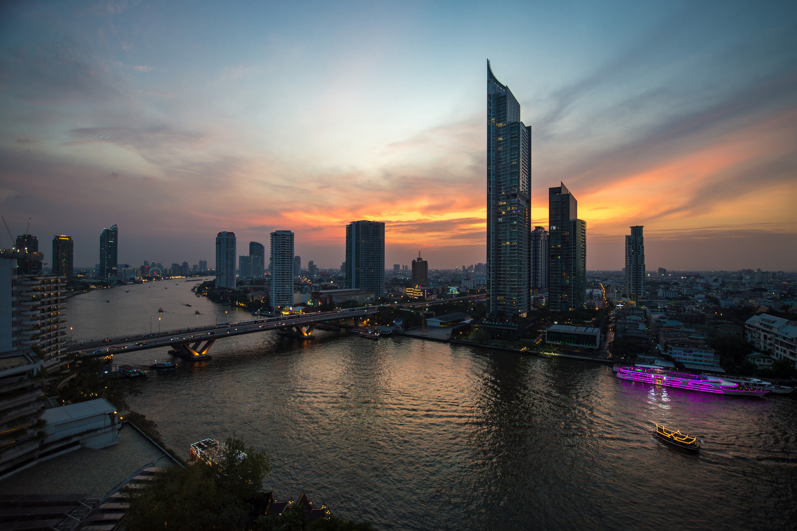 Sunset mood over Bangkok