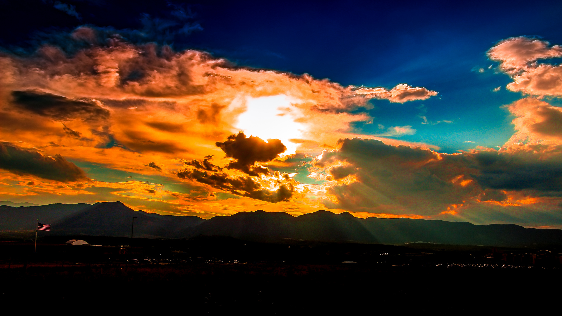 Sunset near the Rocky Mountains