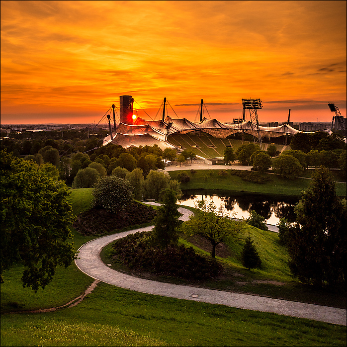 sunset - olympiapark munich 2016