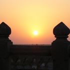 sunset on a roof