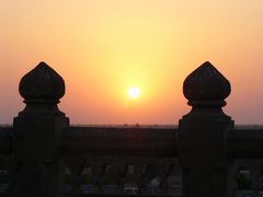 sunset on a roof