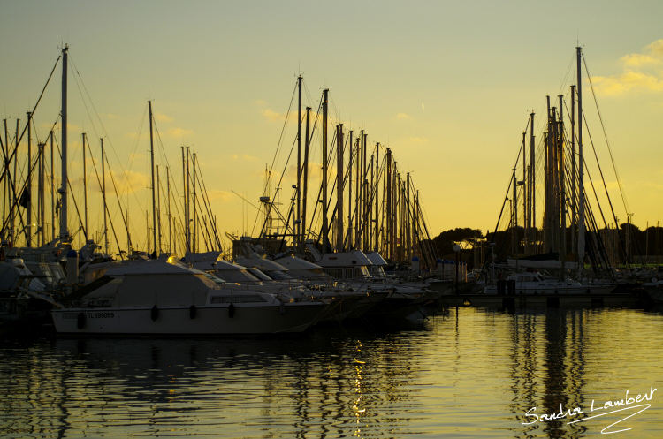 Sunset on a small french seaport