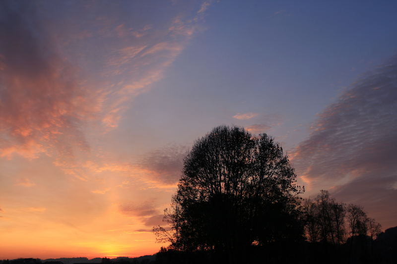 sunset on airfield