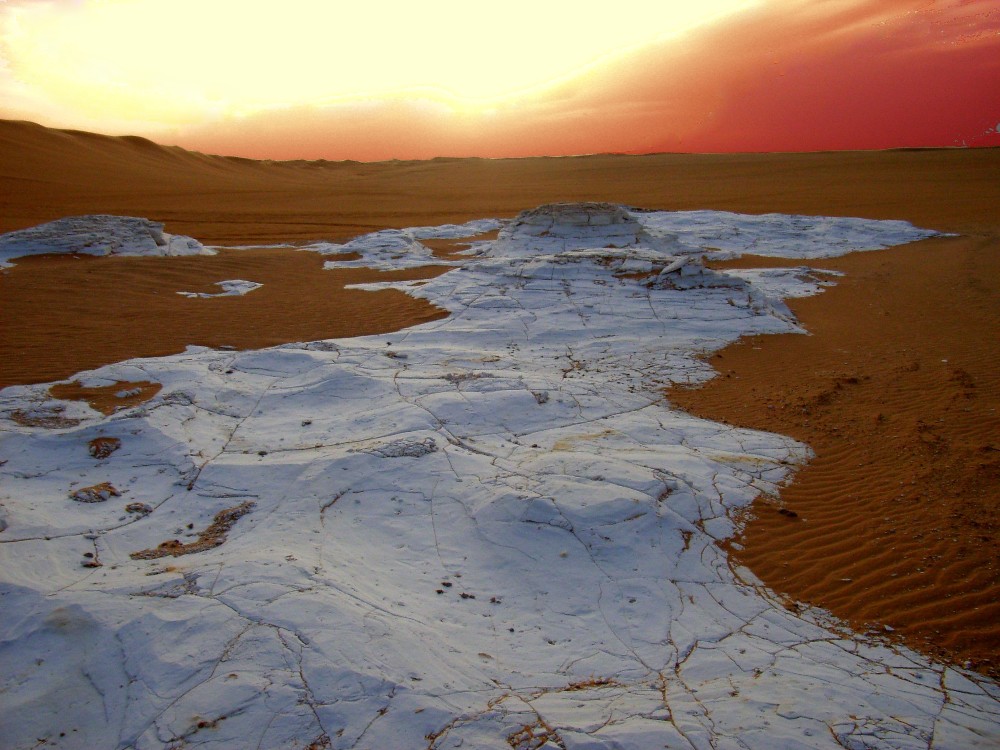 sunset on desert