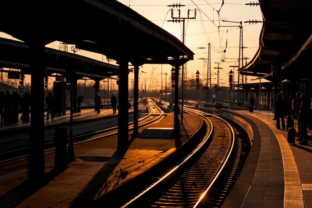 Sunset on Karlsruhe Railway Station