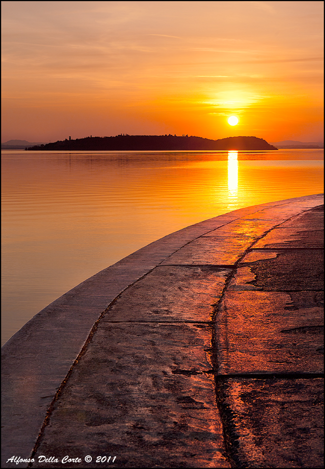 Sunset on lake