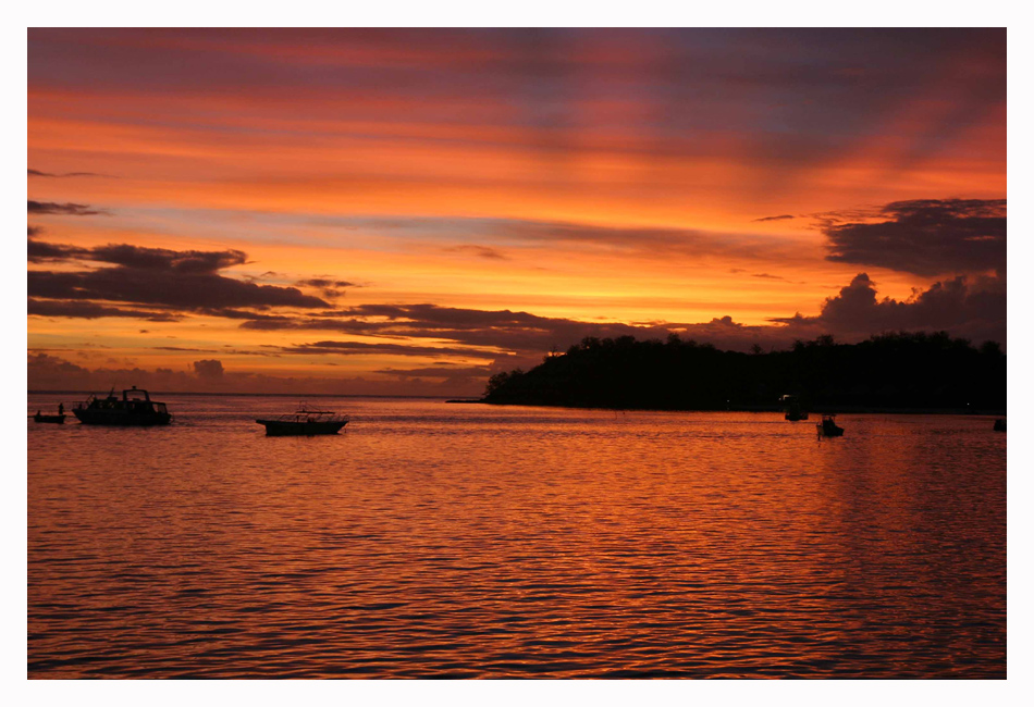 Sunset on Mana Island, Fiji