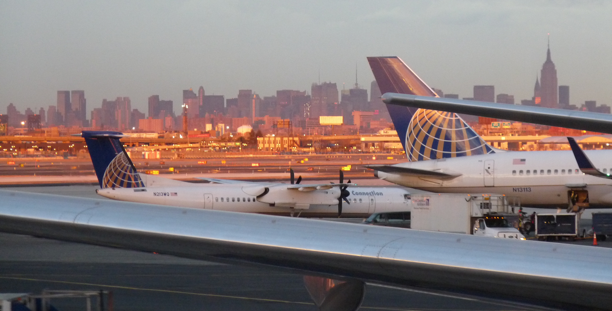 Sunset On NewYork, view from Newark Airport