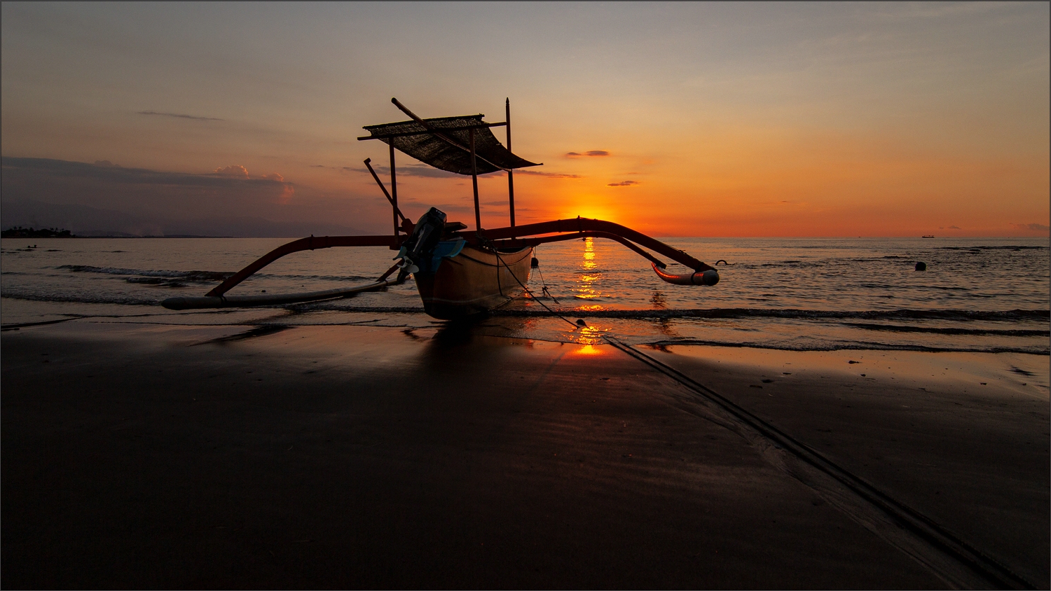 * Sunset on the beach of Lovina *