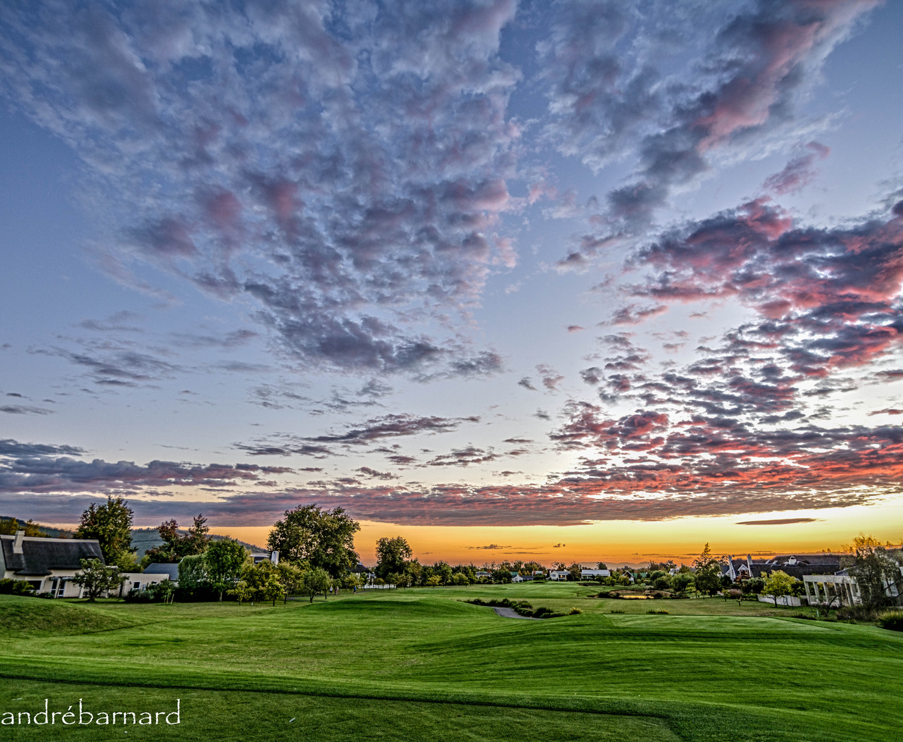 Sunset on the golf course