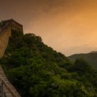 sunset on the great wall of china