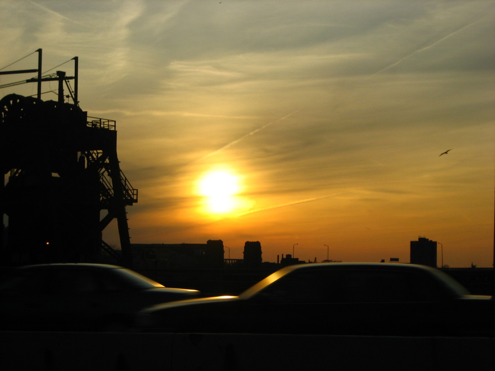 Sunset on the Highway to Cleveland, Ohio