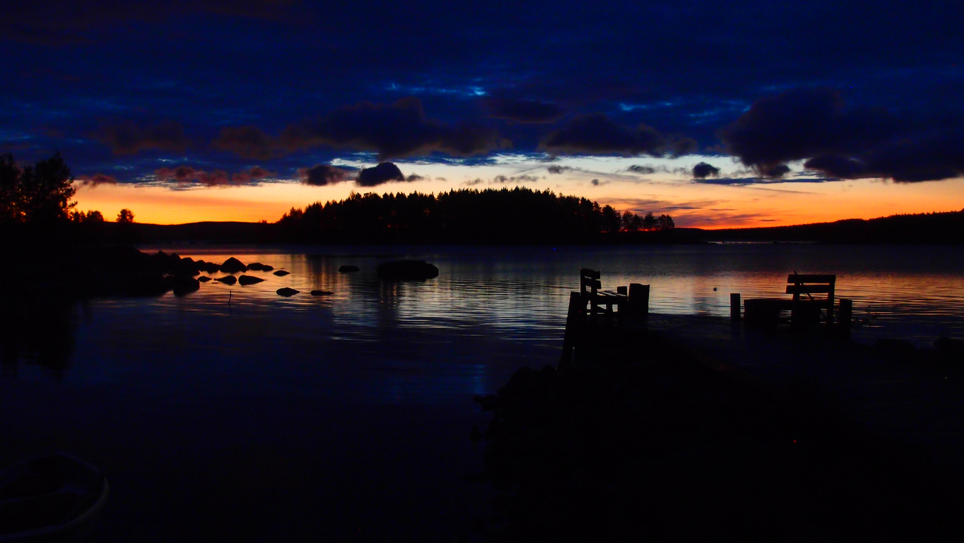 Sunset on the lake Pielenen, Finland