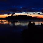 Sunset on the lake Pielenen, Finland