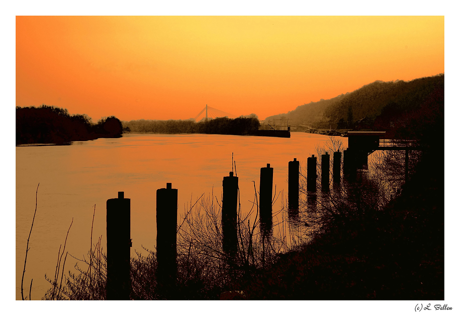 " Sunset on the Maas "