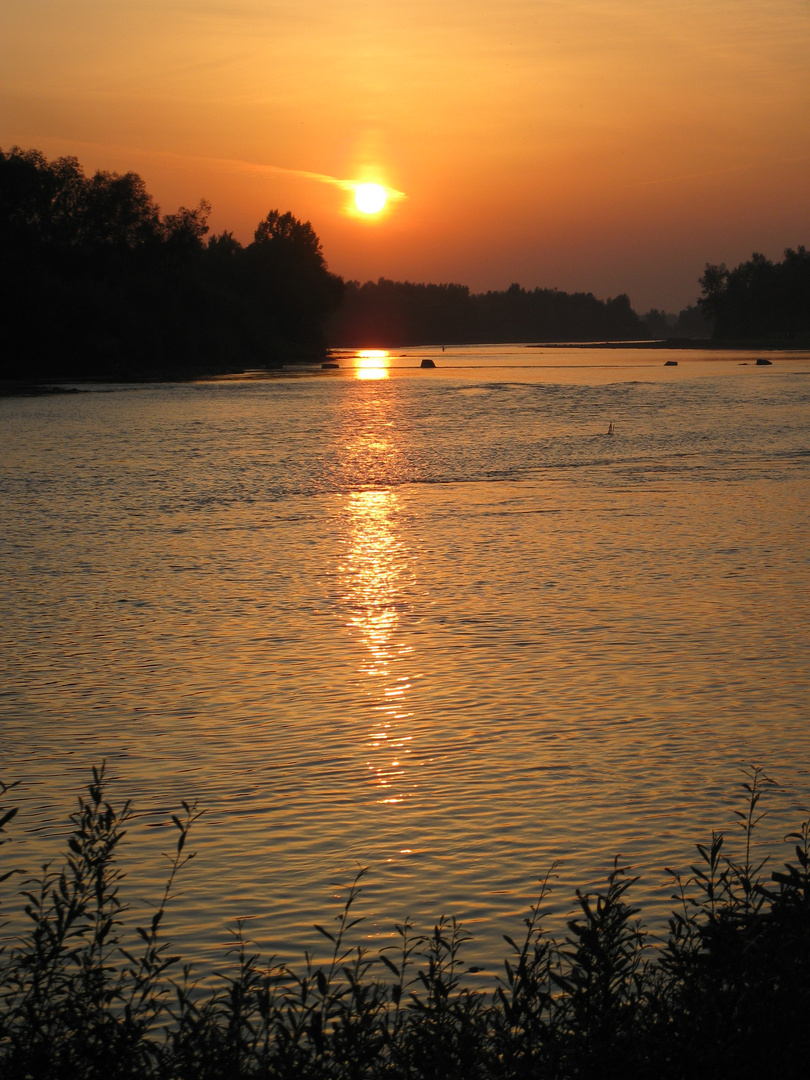 sunset on the river