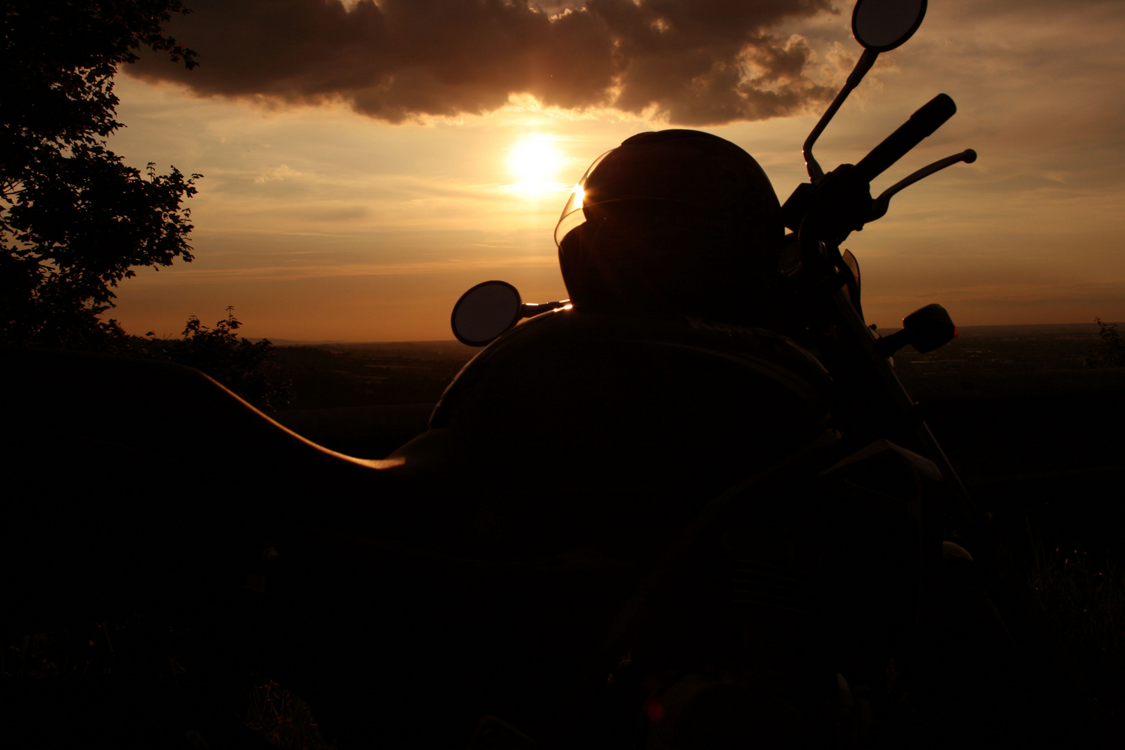 sunset on the road