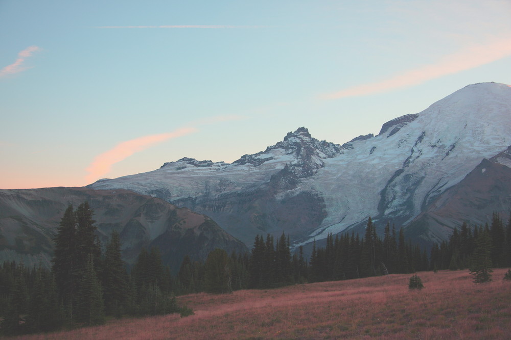 sunset on the sunrise road - Mt Rainier