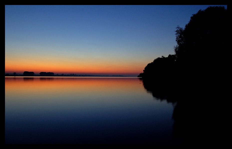 Sunset on the Vistula river in Poland