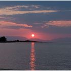 Sunset on the waterfront to Elafonissos Island