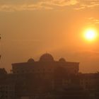 Sunset over a mosque in Uganda