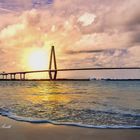 Sunset over Arthur Ravenel Jr Bridge