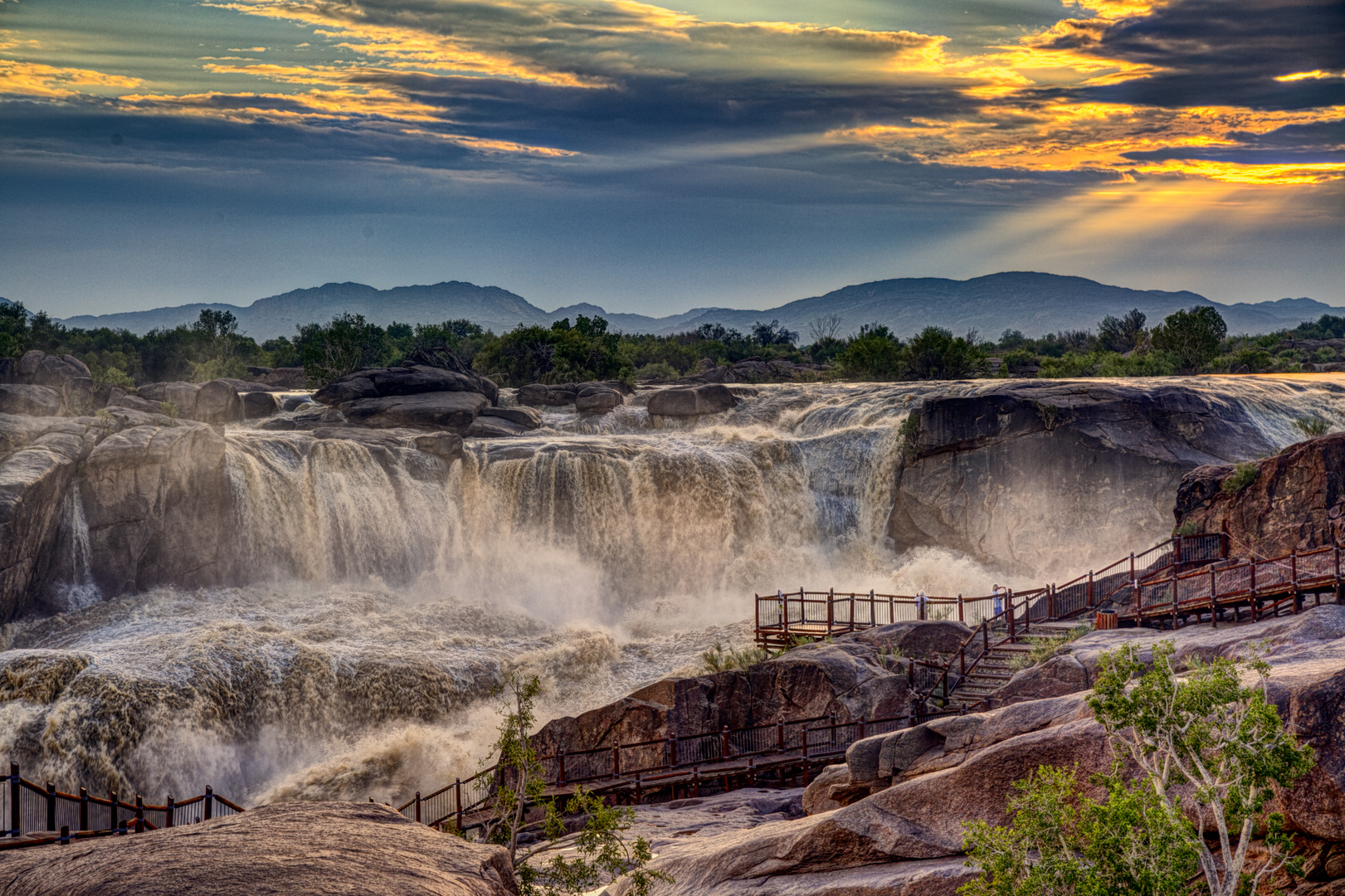 Sunset over Augrabies Falls