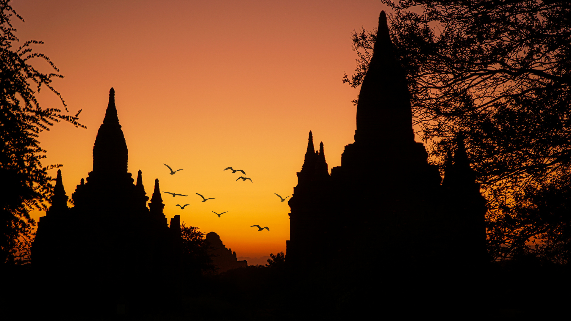 Sunset over Bagan