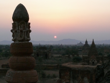 sunset over bagan