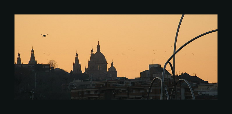 sunset over barcelona