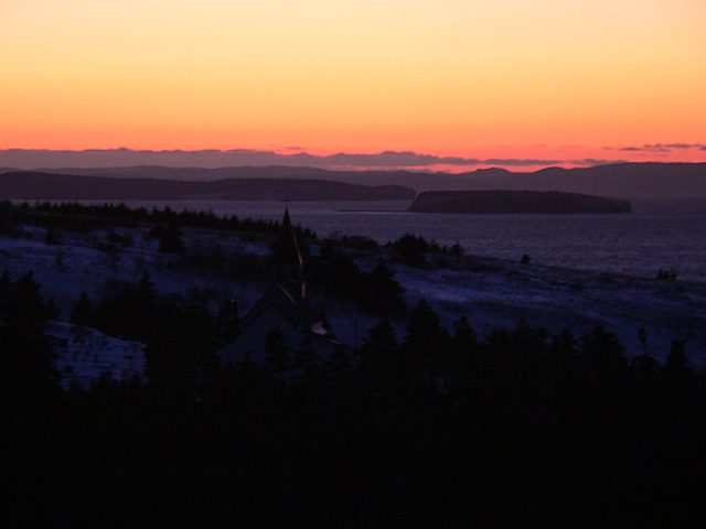 Sunset over bay