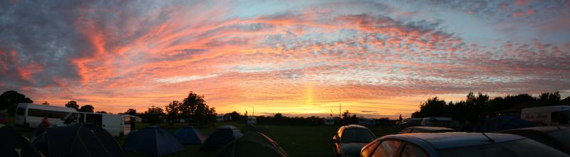 Sunset over campsite