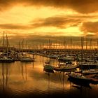 Sunset over Dun Laoghie Port