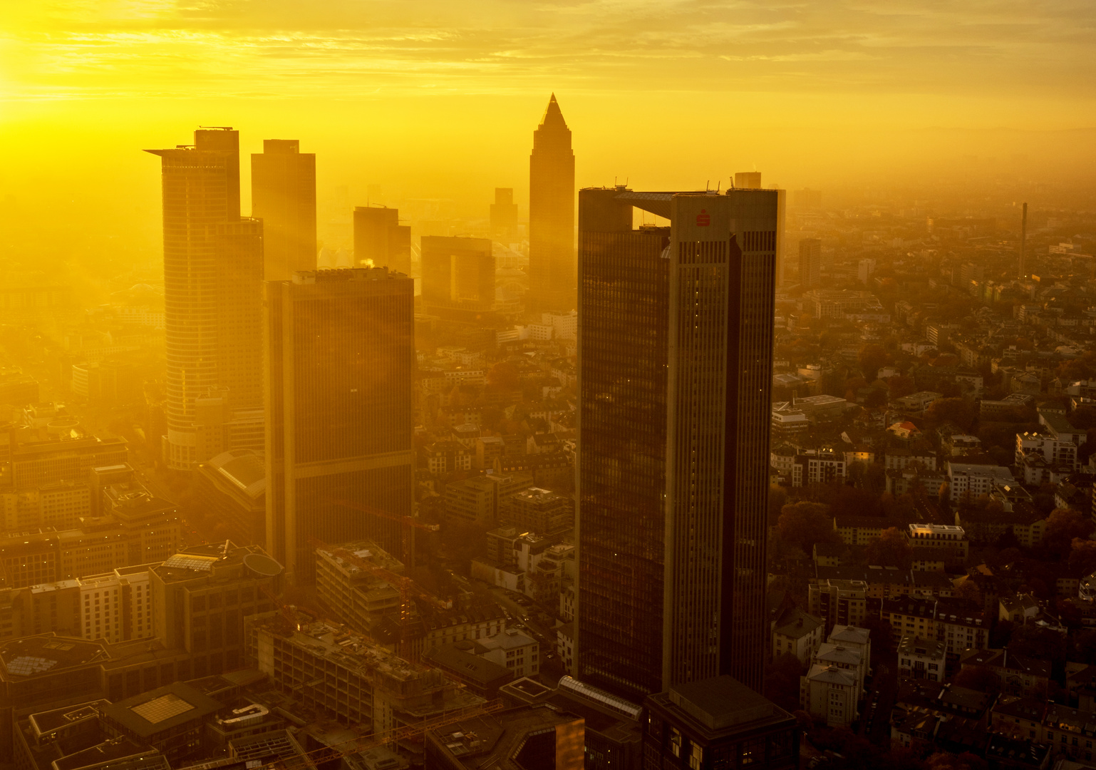 Sunset over Frankfurt.