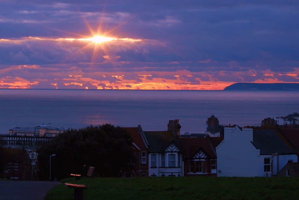 sunset over hastings