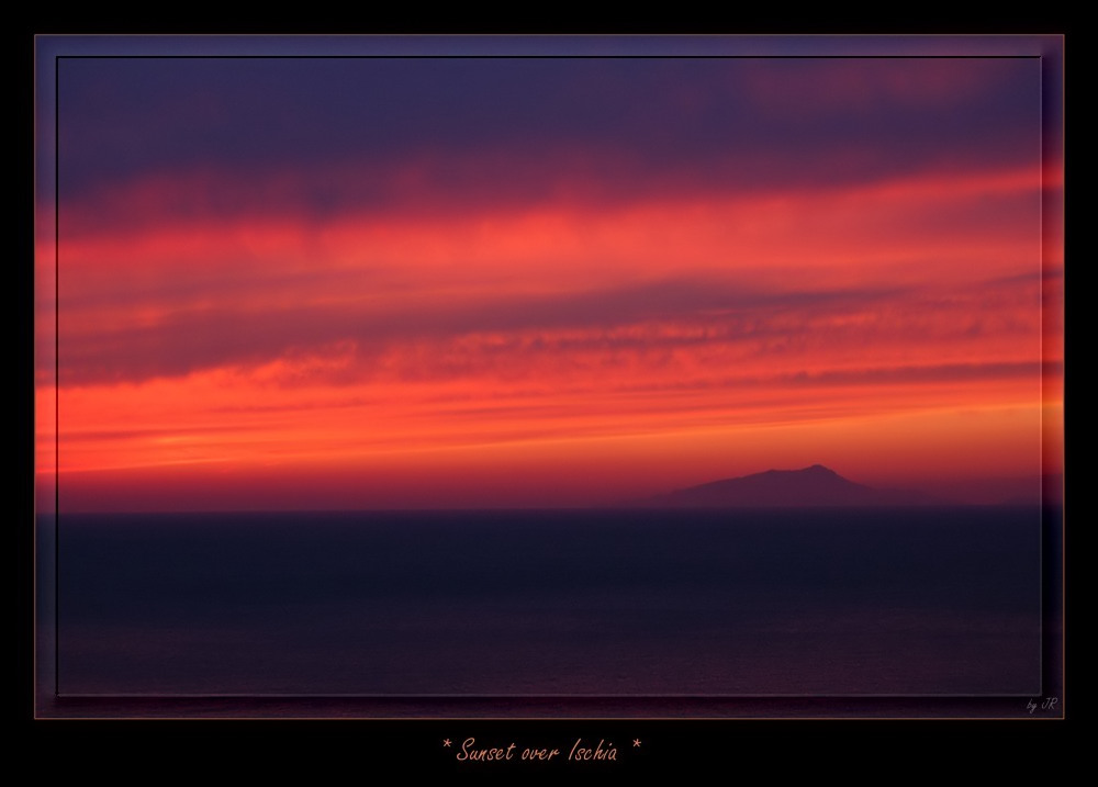 sunset over ischia