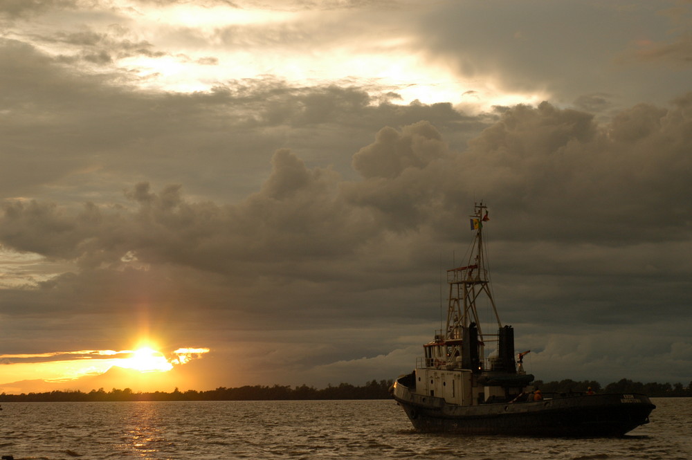 Sunset over Mount cameroun