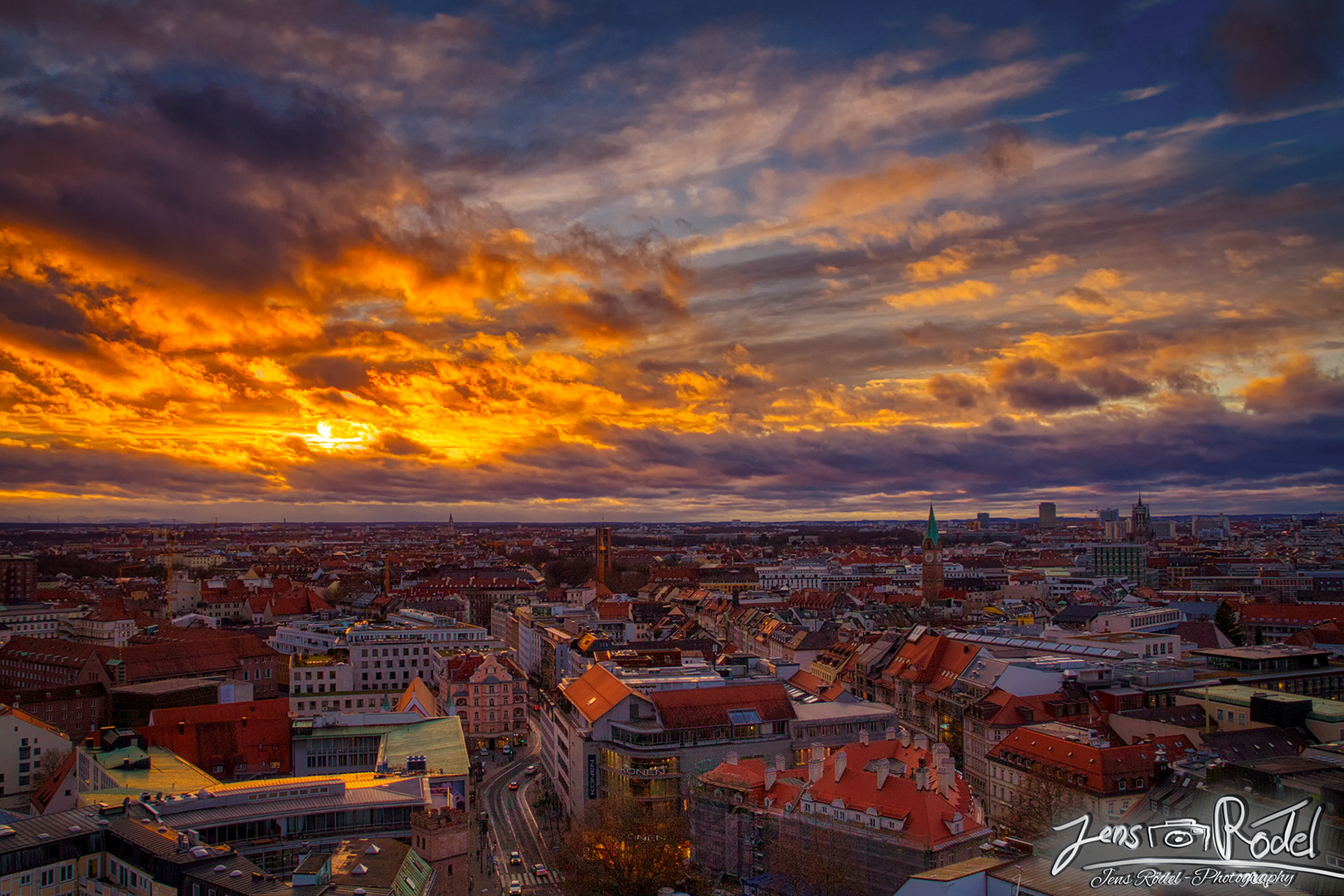 Sunset over Munich